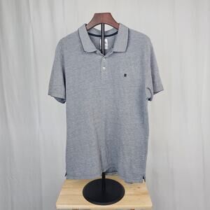 Zara Pima Cotton Blend Polo Shirt XL Gray Textured Casual Short Sleeve